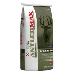 Purina AntlerMax Deer 20 with Climate Guard + Bio-Guard. 50-lb deer feed bag.