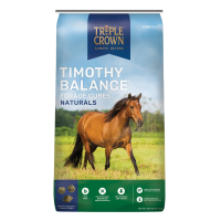 Triple Crown Naturals Timothy Balance Cubes. 50-lb bag with brown horse on front.