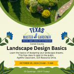 Texas Master Gardener Landscape Design Basics Class. RSVP details.